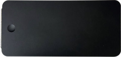 Top view of a replacement SSD door for Surface Pro 9 in Graphite.