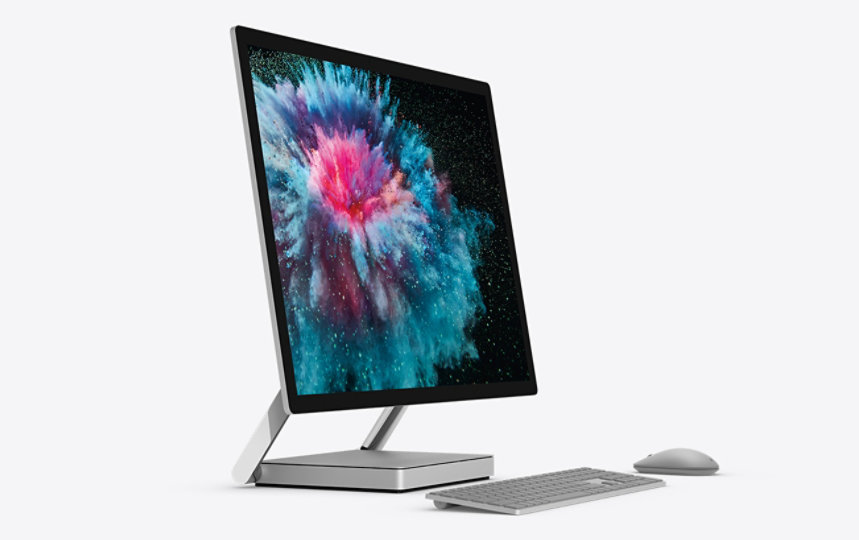 Surface Studio 2 with a keyboard and a mouse.