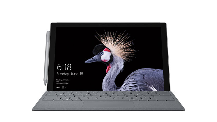 Front view of Surface Pro with Surface Pen.