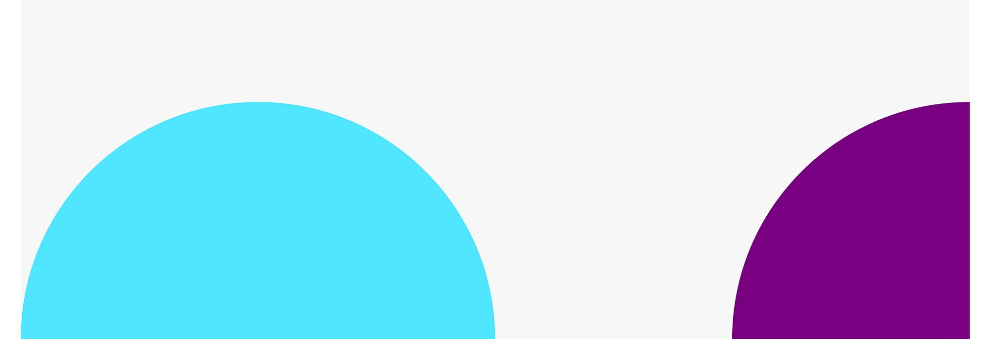 Due grandi cerchi parzialmente sovrapposti con un cerchio blu a sinistra e un cerchio viola a destra 