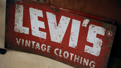 Levis logo with vintage clothing