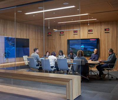 Group of people sitting in a conference room