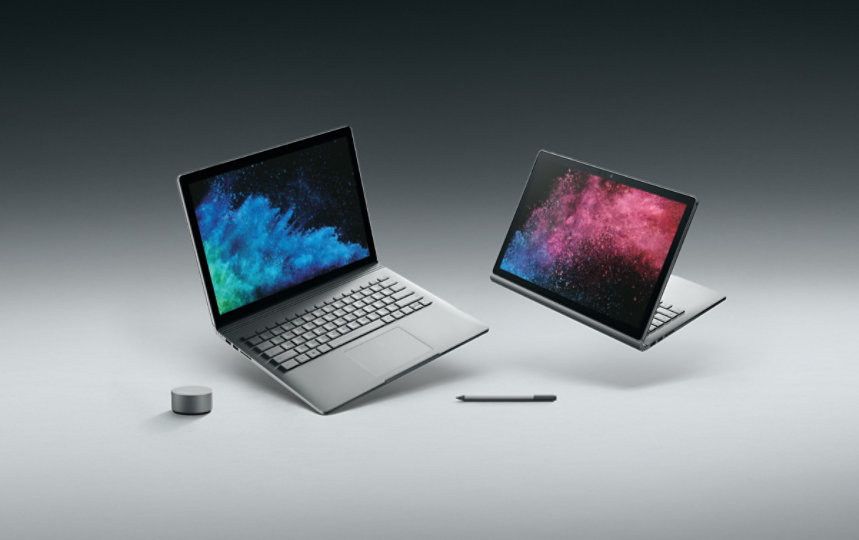 Two Surface devices. Surface Dial. Surface Pen.