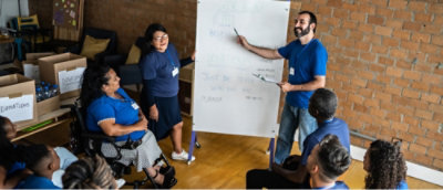 Group of people discussing