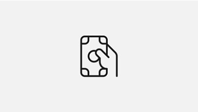 Icon of a hand holding currency.