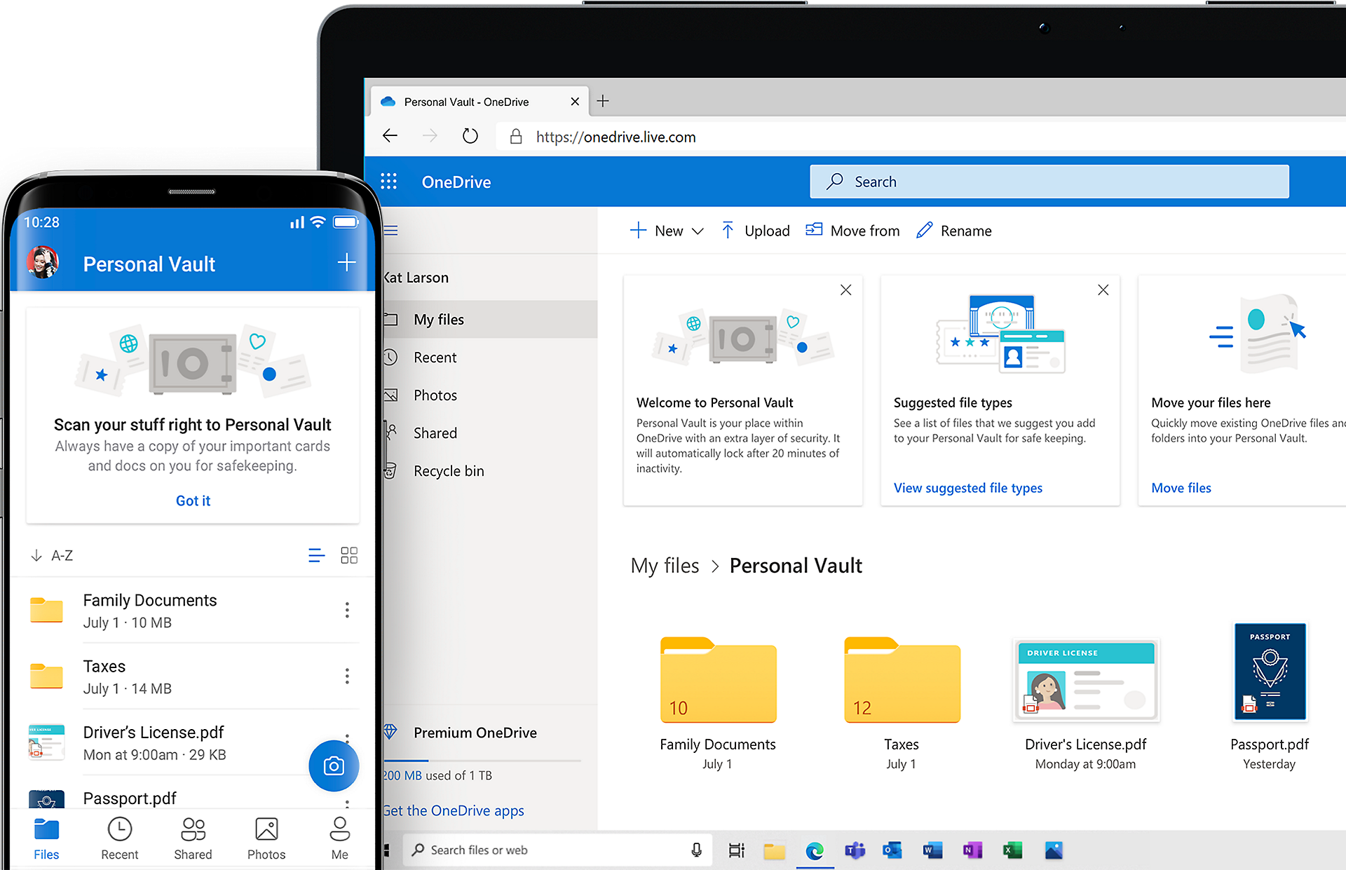 Personal Vault: Store Sensitive Files – Microsoft OneDrive