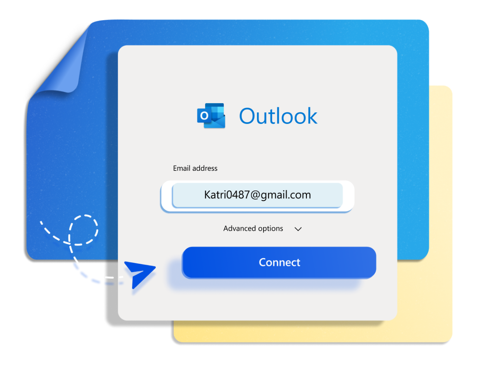 Una captura de pantalla de la dirección de correo electrónico en la página de inicio de sesión de Outlook