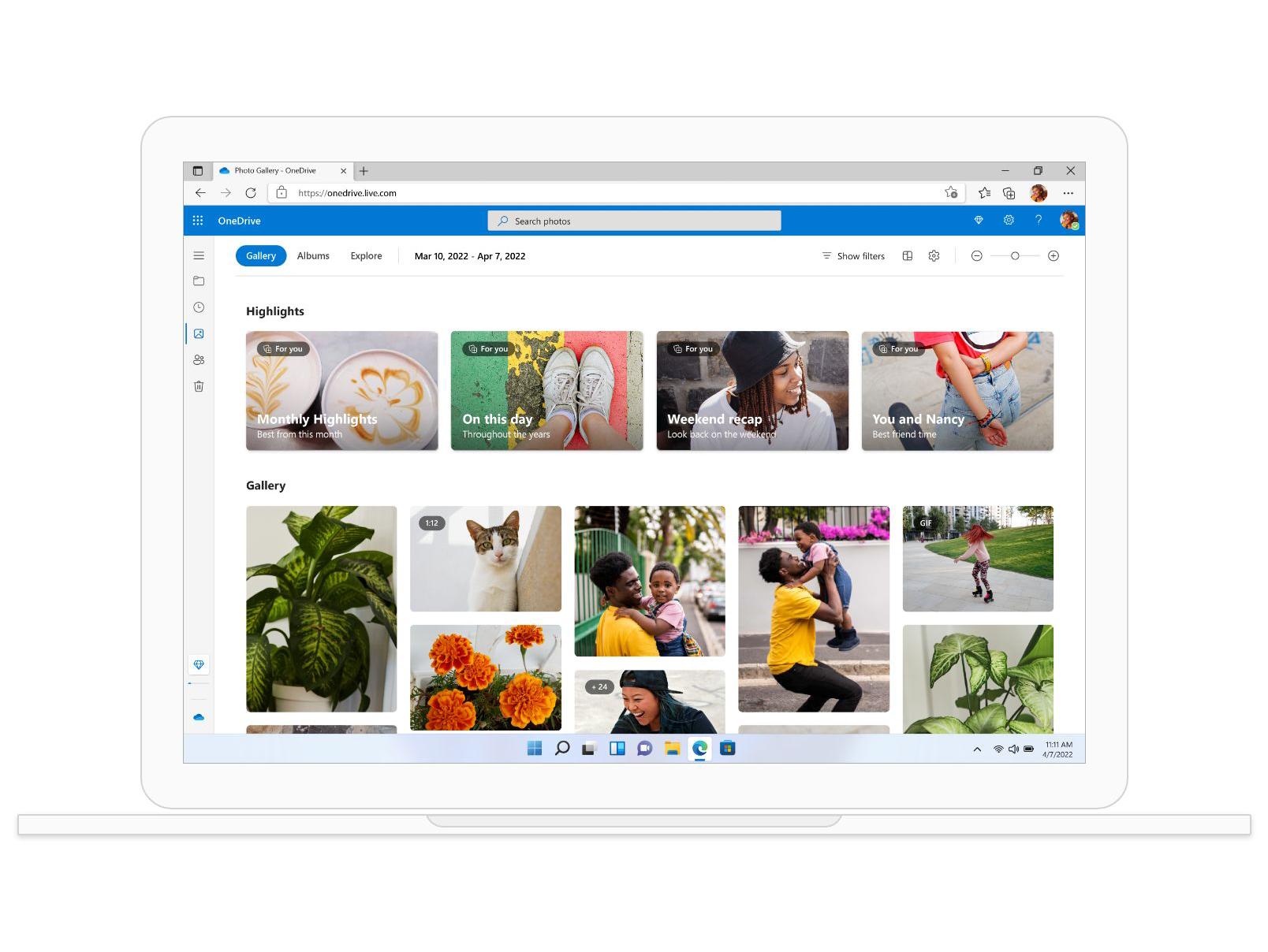 Highlights und Bildergalerie in OneDrive