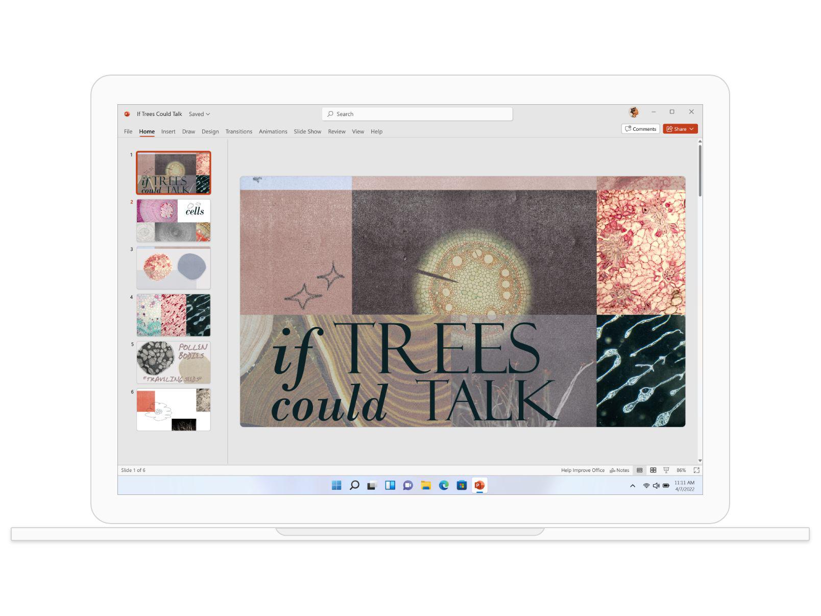 Eine PowerPoint-Präsentation mit dem Titel "If TREES could TALK"