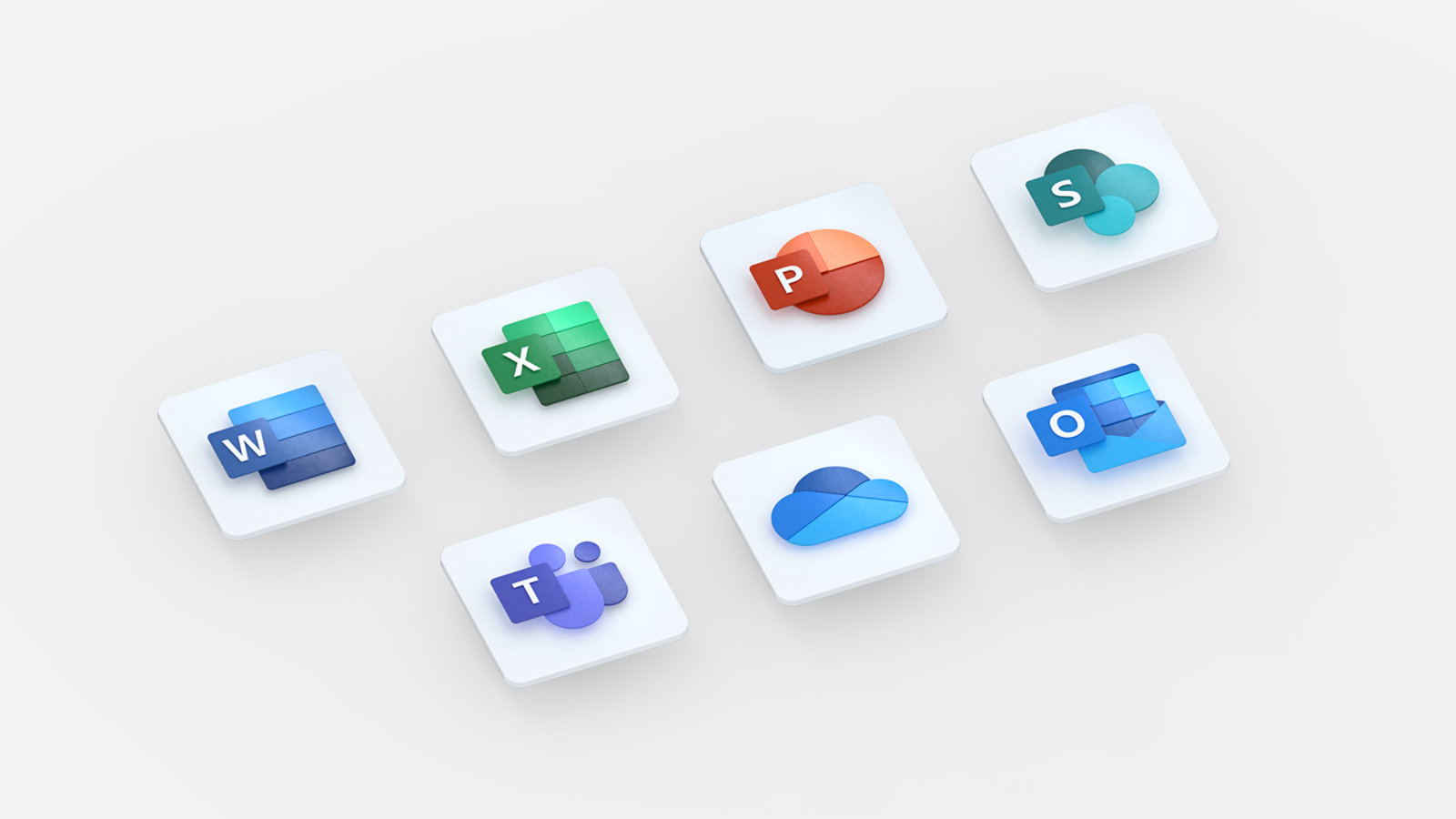 App icons for apps that are included in Microsoft 365 Business plans, including Word, Excel, PowerPoint, SharePoint, Teams, OneDrive, Outlook, and more.