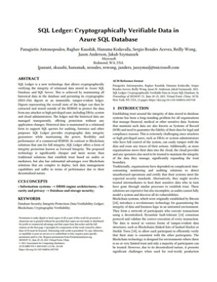 An article on Azure SQL Ledger