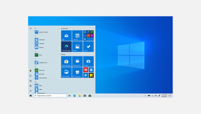 Windows 10 start screen.