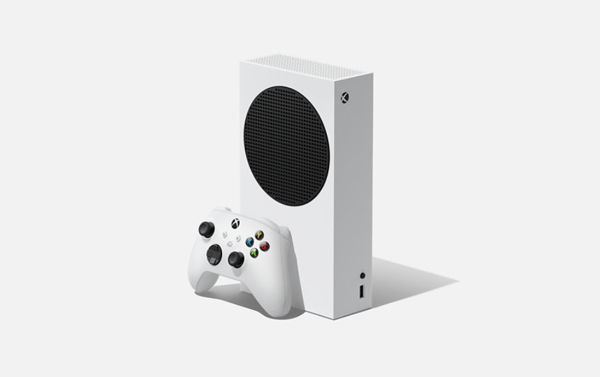 Xbox Series S console with Xbox wireless controller robot white
