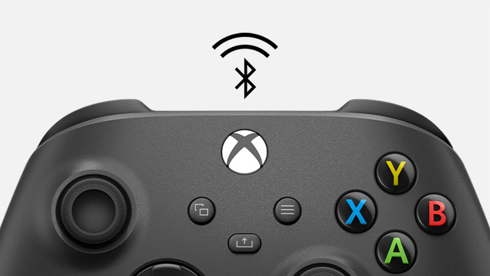 The Xbox Wireless Controller and wireless adapter with Bluetooth connectivity.