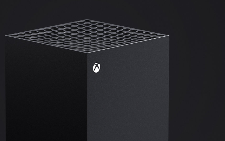 Pohled shora na konzoli Xbox Series X