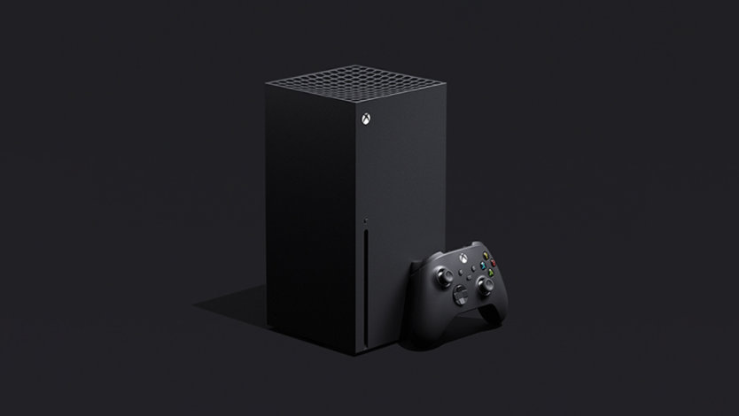 An Xbox Series X console and an Xbox controller.