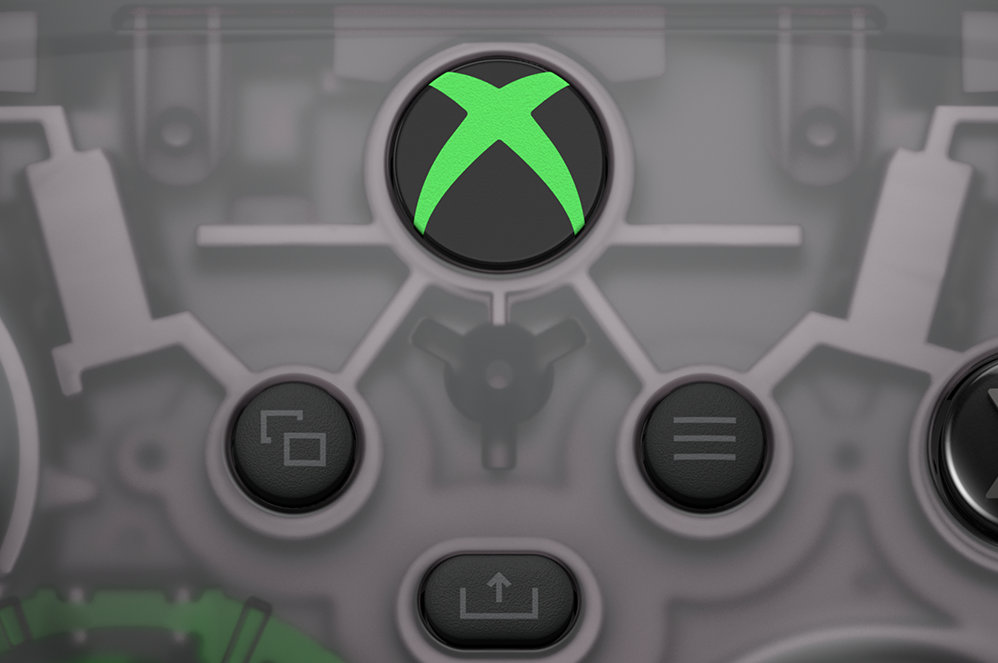 Close up of the Xbox Wireless controller copy and share buttons.