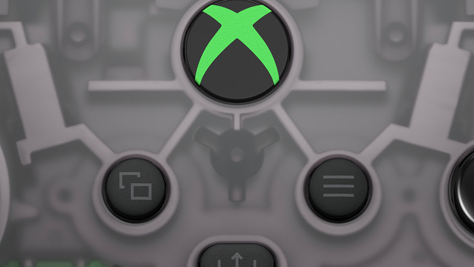 Primer plano del botón Compartir del Mando inalámbrico Xbox