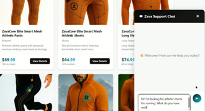 Image of a website with chat support