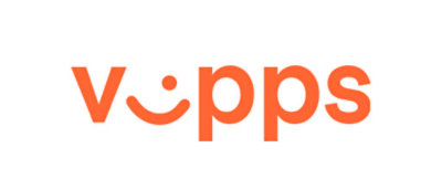 A logo of vipps with orange letters