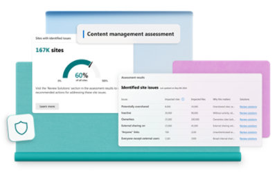 여러 가지 색상의 폴더와 Content management assessment라는 텍스트가 표시된 컴퓨터 스크린샷