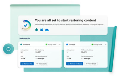 메시지가 표시된 컴퓨터의 스크린샷: 이제 콘텐츠 복원을 시작할 준비가 되었습니다.