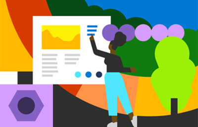 An animated image showing person pointing her hand at the screen