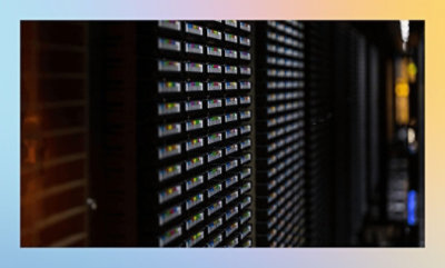 A close-up of a computer server.