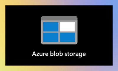 Diagram of Azure Blob Storage with a rectangular grid of blue and white squares.