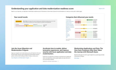 Screenshot of a cloud adoption strategy recommendation page showing overall results