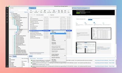 Screenshot of Microsoft SQL Server Management Studio with a right-click context menu open over a file.