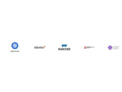 ubuntu、Rancher、Openshift などの Kubernetes 統合を可能にするコンテナー プラットフォームのロゴ。