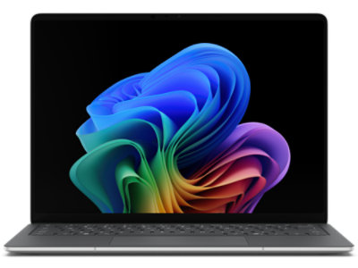 Vue frontale d’un Surface Laptop 13,8 pouces pour les entreprises avec connectivité 5G, en Platine.