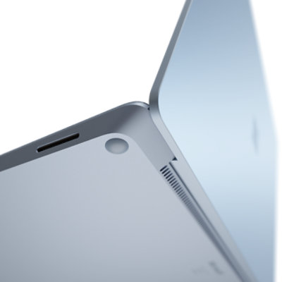 A closeup view of a feet on Surface Laptop 3 and 4. 