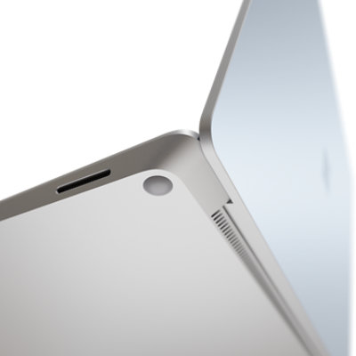 A closeup view of a feet on Surface Laptop 3 and 4. 