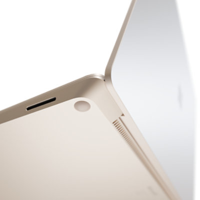 A closeup view of a feet on Surface Laptop 3 and 4. 