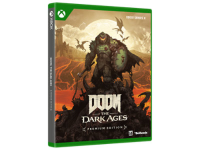 DOOM: The Dark Ages Premium Edition game box.