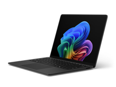 An angled view of a 13.8-inch Surface Laptop for Business in the color Black.