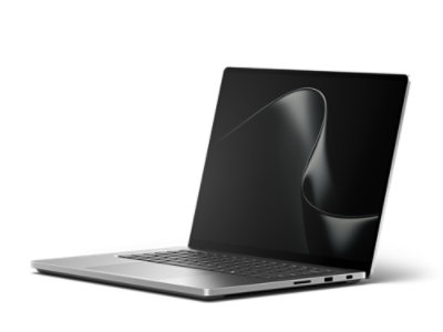An angled view of a Surface Laptop Ultra for Business in the color Platinum.