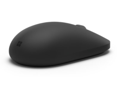 A rear-left view of Surface Mouse for Business (2nd Edition) in the color Black.