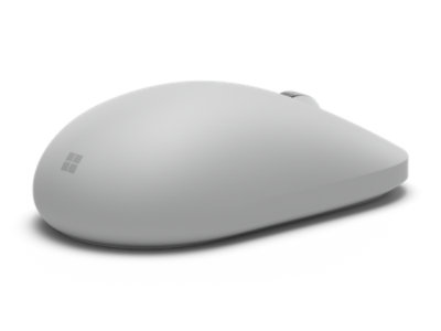 Widok myszy Surface (2. edycja) w kolorze platynowym z tyłu z lewej.