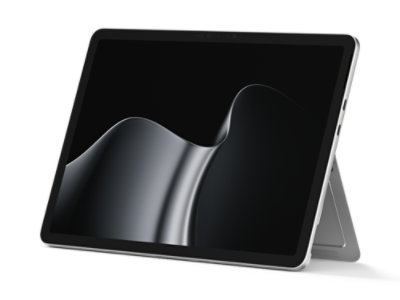 Vista em ângulo de um Surface Pro para Empresas na cor Platina.