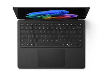 A top-down view of a 13.8-inch Surface Laptop for Business in the color Black.