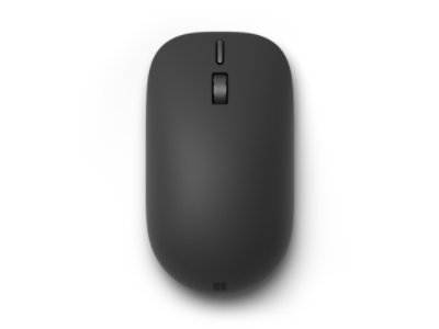 Widok myszy Surface (2. edycja) w kolorze czarnym z góry.