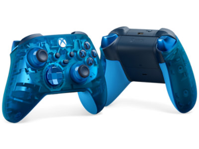 Vista frontale e posteriore del controller Wireless per Xbox - Edizione speciale Sky Cipher.