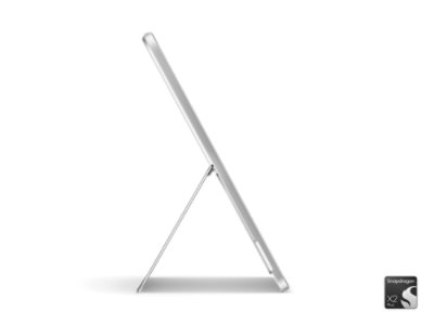 Vista de perfil de um Surface Pro para Empresas na cor Platina.