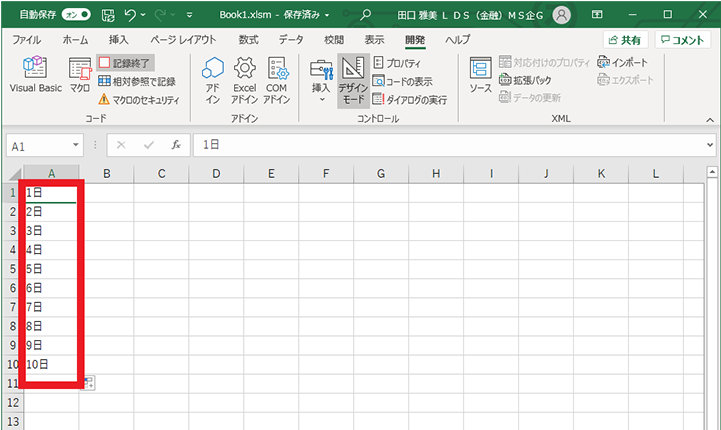 Excel での文字入力