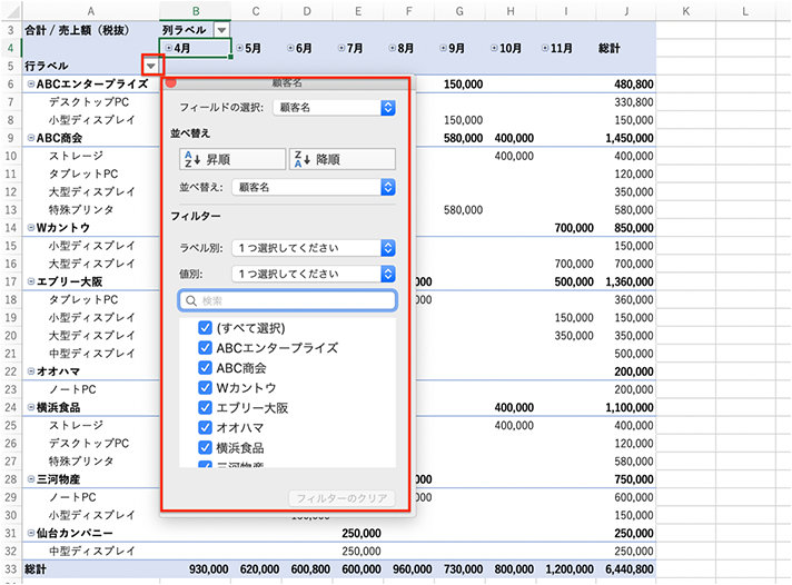 Excel ピボットテーブルで見やすい集計、分析にトライしよう