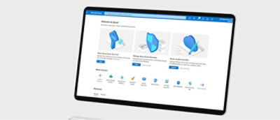En computerskærm, der viser forskellige ikoner.