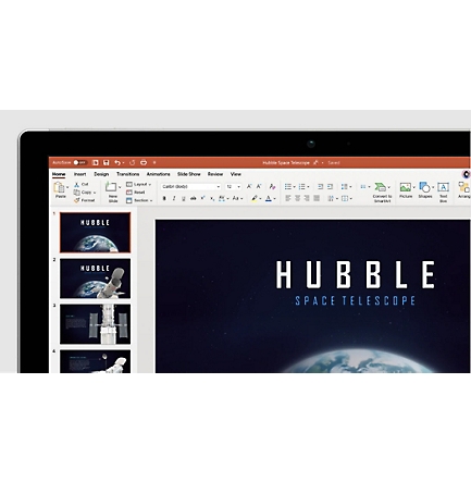 Uma apresentação em PowerPoint sobre o telescópio Hubble